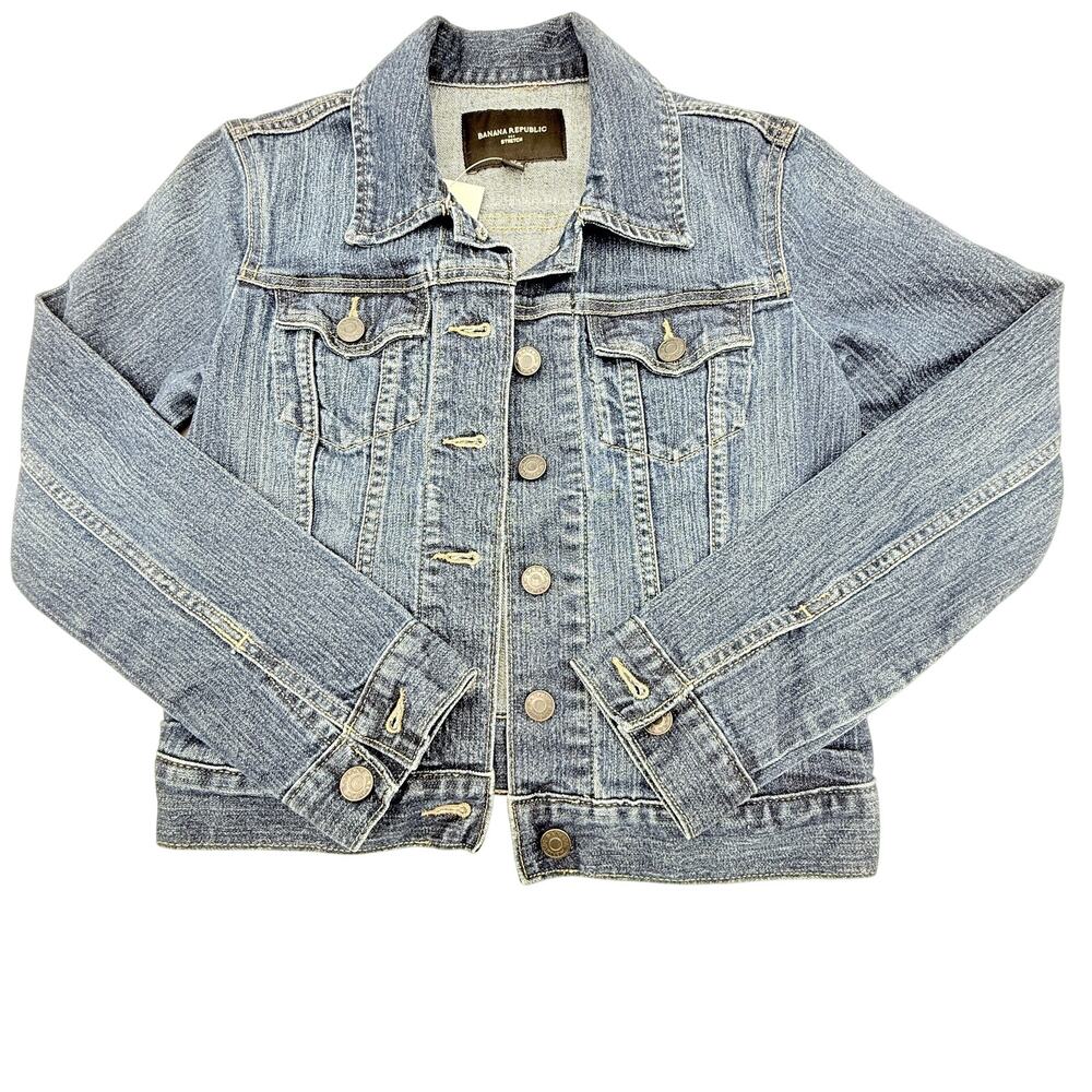 Banana Republic Medium Wash Stretch Denim Jacket XS